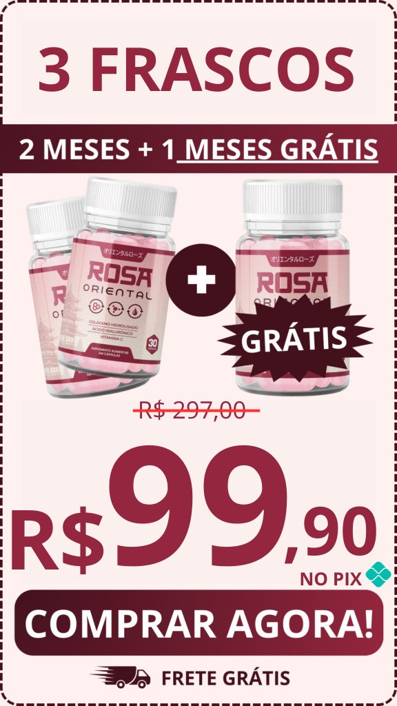 Promoção de Início de 2026 - Compre 3 Leve 5 Frascos Rosa Oriental por R$99,90 no PIX com 59% de desconto. Frete grátis todo Brasil.